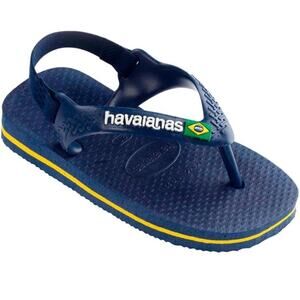 Havaianas Baby Flip Flops Elastic Sling Back Sandals 19 3 9-12 Mos Blue Shoes